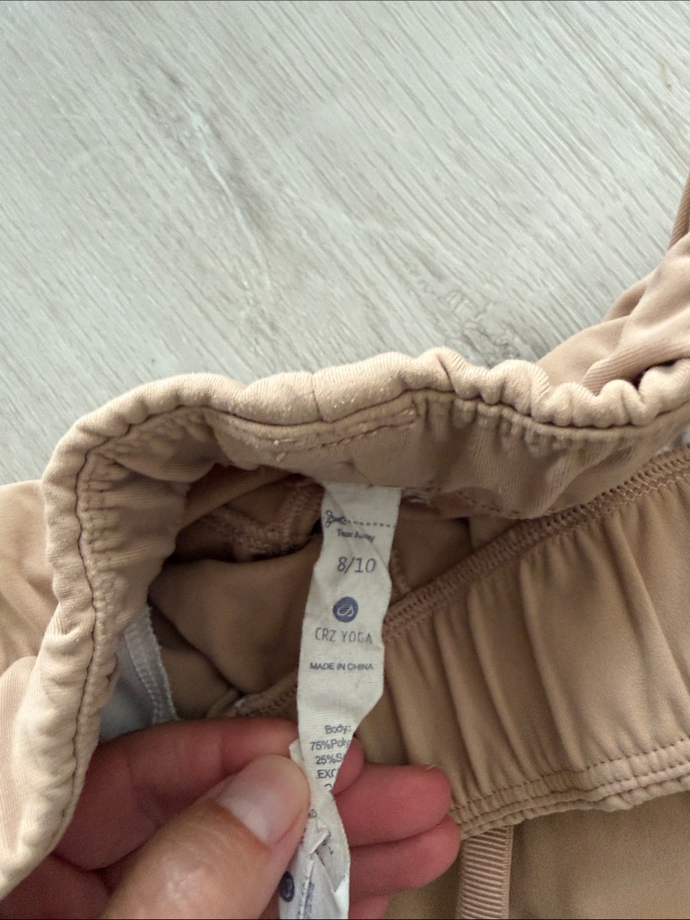 CRZ YOGA Women’s Athletic Drawstring Shorts — Olive Green & Taupe - Picture 3 of 7